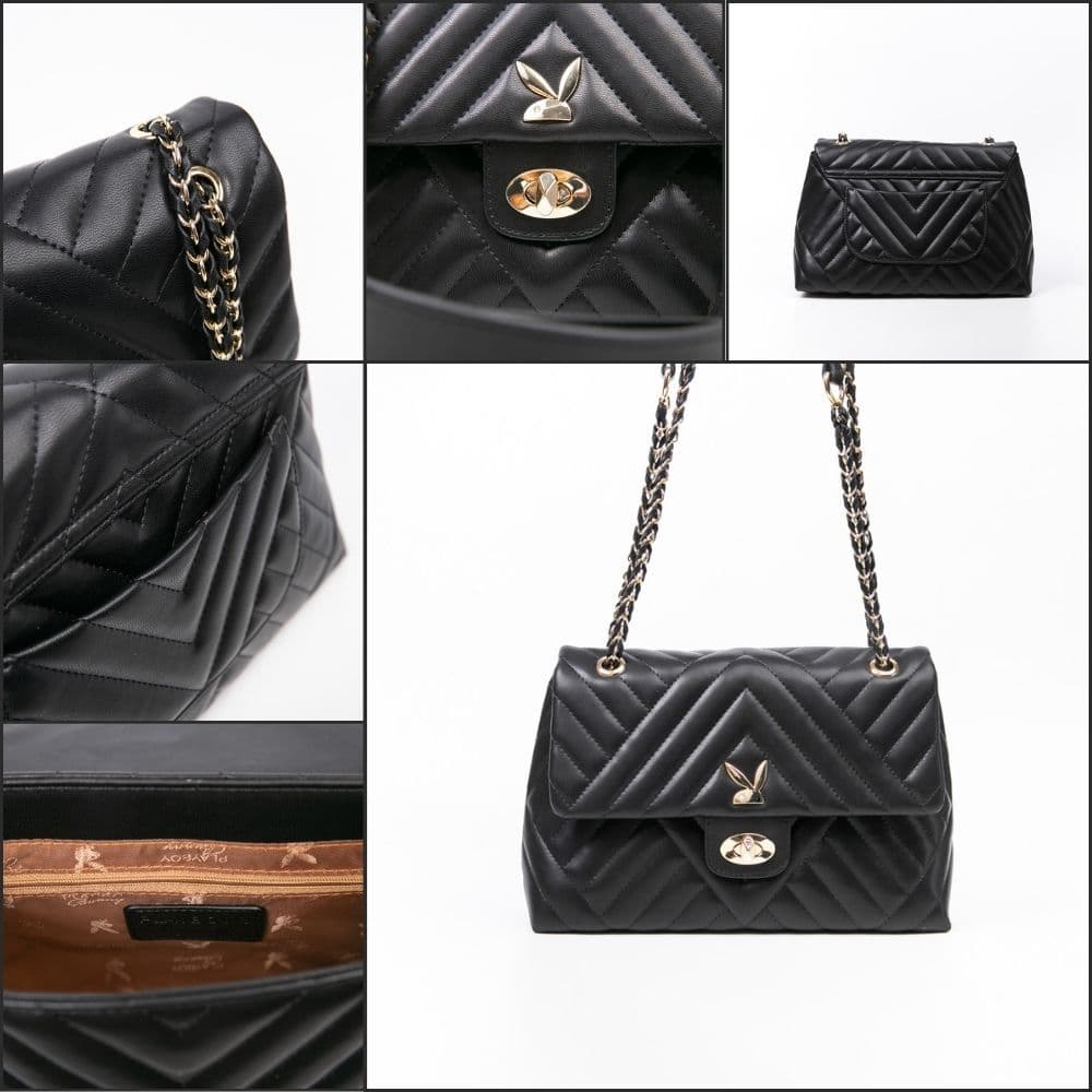 Playboy Bella Women's Bagกระเป๋าสะพายข้างผู้หญิง รุ่น ST-BS252PB130R ดีไซน์เย็บนวมลาย 3 เหลี่ยม มี 6 สี รูปที่ 5