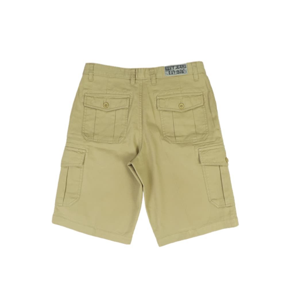 BOVYJNS SHORT - กางเกงขาสั้นคาร์โก้ทรงใหญ่ กว้าง MEN'S CASUAL สีเทา,ครีม,เขียวขี้ม้า,กากี BS-5020 รูปที่ 3