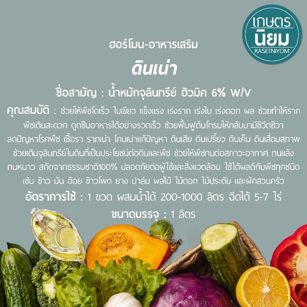 ดินเน่า (สารปรับปรุงสภาพดิน EM จากน้ำหมักจุลินทรีย์ ฮิวมิค 6% W/V) 1 ลิตร รูปที่ 2