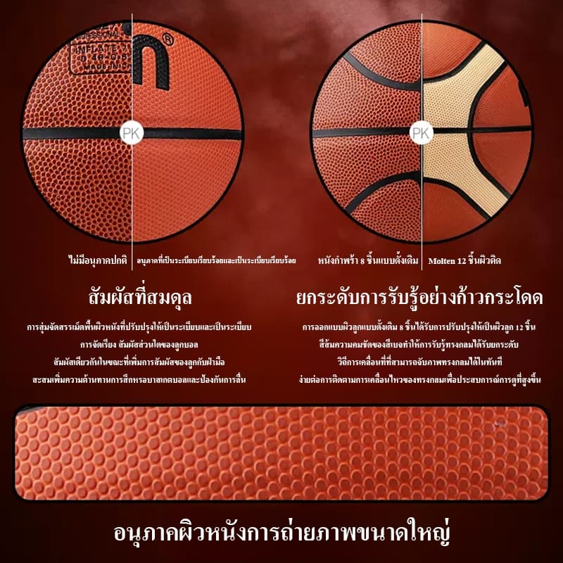 บาสเกตบอล เบอร์7 ลูกบาสเกตบอล หนังPU หนังดูดซับความชื้นคุณภาพที่ดี Basketball รูปที่ 4