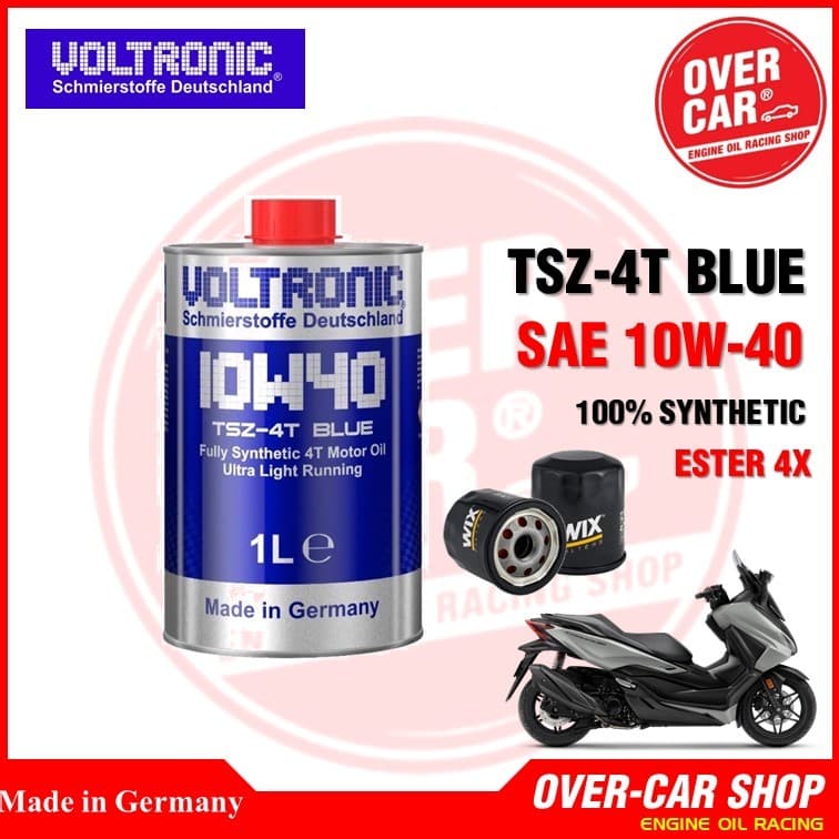 เซตน้ำมันเครื่อง VOLTRONIC 10W40 TSZ-4T ขนาด 1L. Fully Synthetic Ester สังเคราะห์แท้ สำหรับ Forza รูปที่ 7