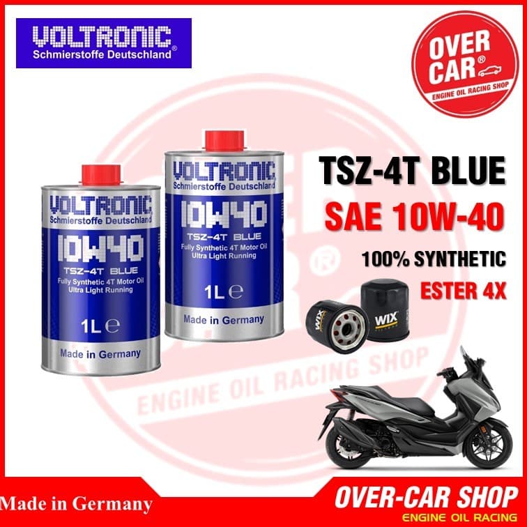 เซตน้ำมันเครื่อง VOLTRONIC 10W40 TSZ-4T ขนาด 1L. Fully Synthetic Ester สังเคราะห์แท้ สำหรับ Forza รูปที่ 5
