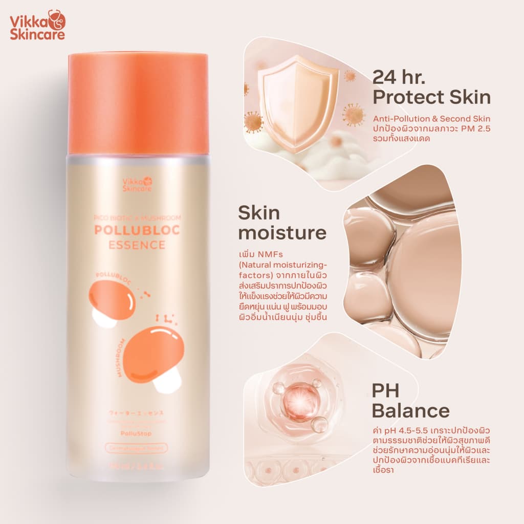 VIKKASKINCARE PICO LOTION 35ML + ATTO LOTION 35ML คู่น้ำตบเห็ด น้ำตบพีดีอาร์เอ็น ผิวใส ผิวฉ่ำ โกล์ว ผิวชุ่มชื้น รูปที่ 4
