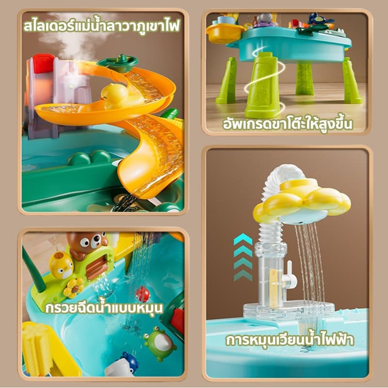 7IN1⭐ของเล่นเด็ก ชุดของเล่นโต๊ะชายหาด ฟังก์ชันหลากหลาย ระบบน้ำหมุนเวียนอัตโนมัติ Beach Toy Water table for Kid รูปที่ 3