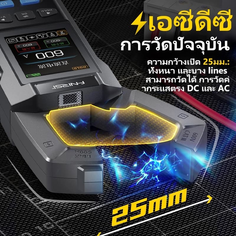 Fnirsi แคลมป์มิเตอร์ปัจจุบัน, DC/AC เครื่องมือช่างไฟฟ้า มัลติมิเตอร์แบบดิจิตอล, ชาร์จ USB 10000 นับ Digital Clamp Meter รูปที่ 4