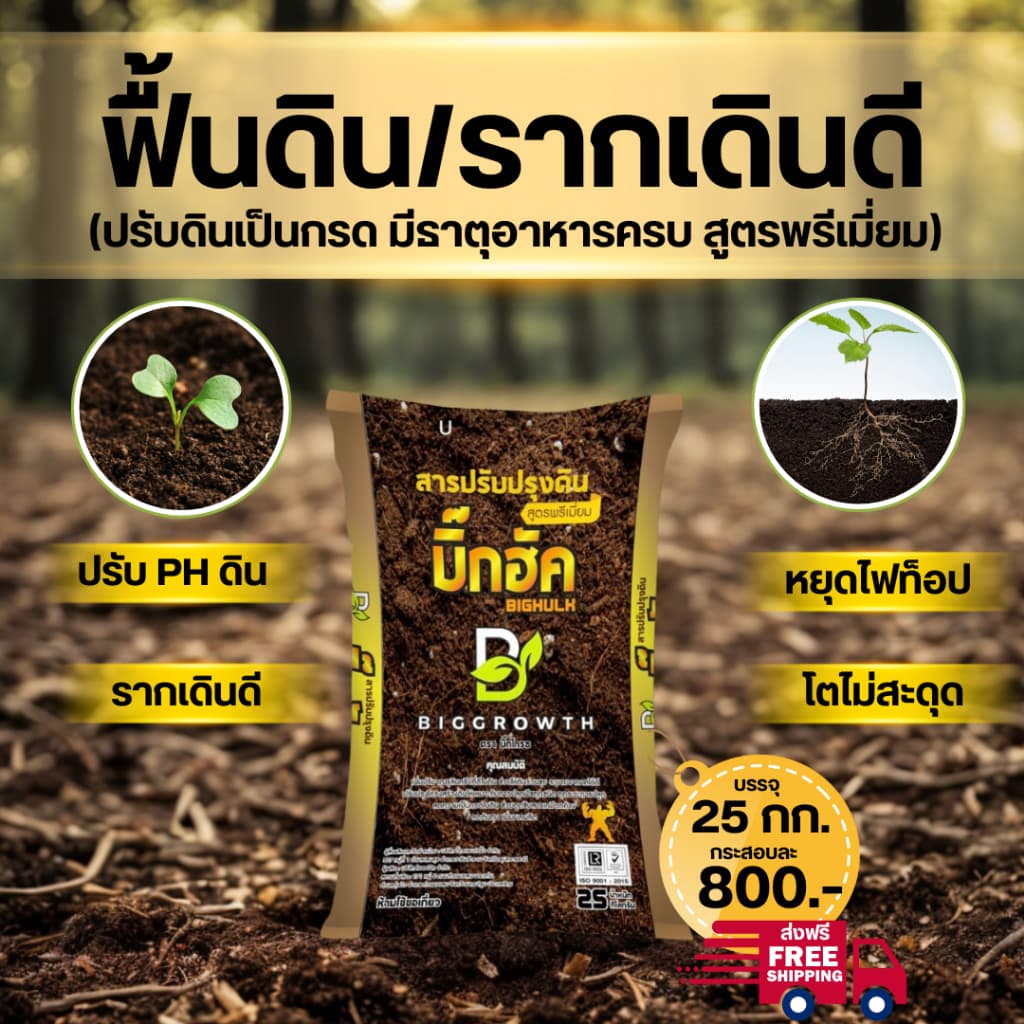 Big Hulk – บิ๊กฮัค | สารปรับสภาพดินสูตรพรีเมี่ยม | เม็ด 3 สี | ไม่มีเคมี | บรรจุ 25 กก. รูปที่ 2