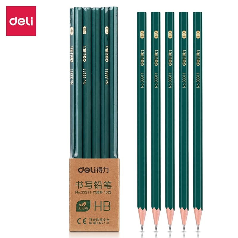 Deli ดินสอไม้ ดินสอ HB และ 2B ดินสอดำ ยกโหล ใช้ทำข้อสอบ ดินสอเขียว Pencils รูปที่ 1