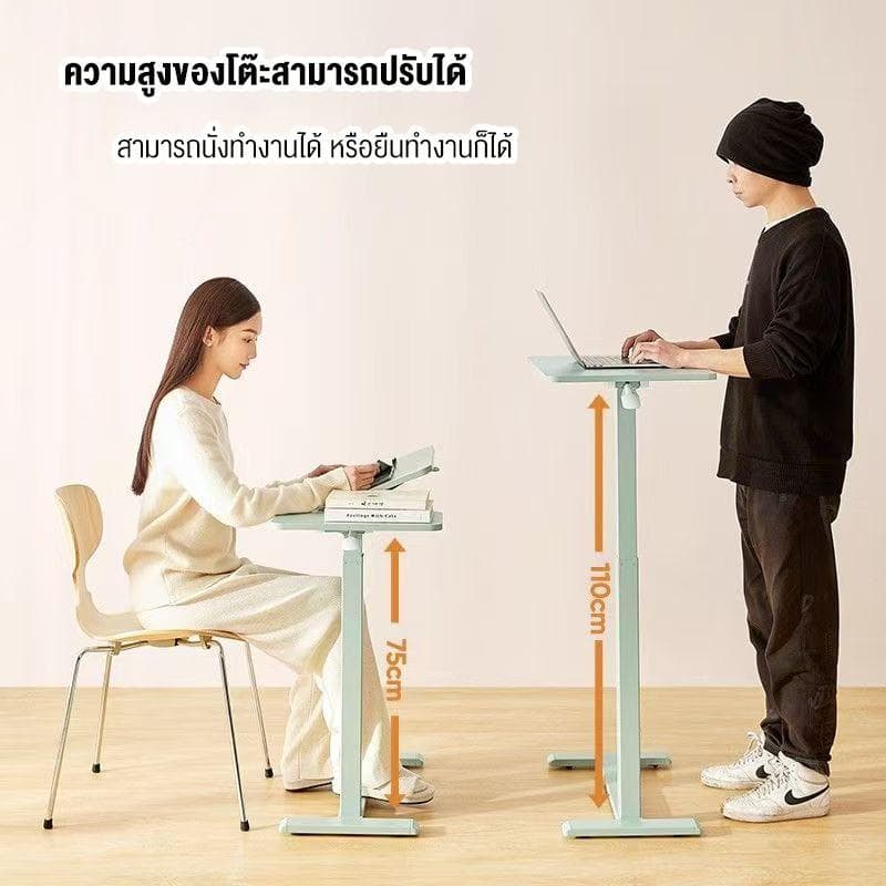 Esshelf 80*40cmโต๊ะข้างเตียง โต๊ะคอมข้างเตียง มันขยับได้มีล้อ โต๊ะทำงาน bedside table รูปที่ 6