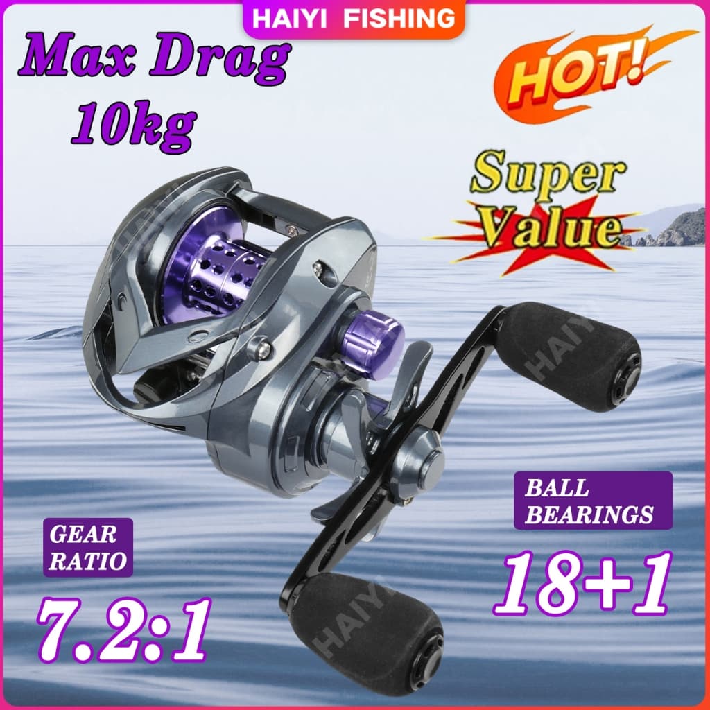 HAIYI FISHINGรอกหยดน้ํา 7.2:1 ลูกปืน 18+1 รอกตกปลา รอกเบทรอกตกปลา รอกตกปลา ตกปลา รอกตกปลาทะเล Fishing Reel รูปที่ 1