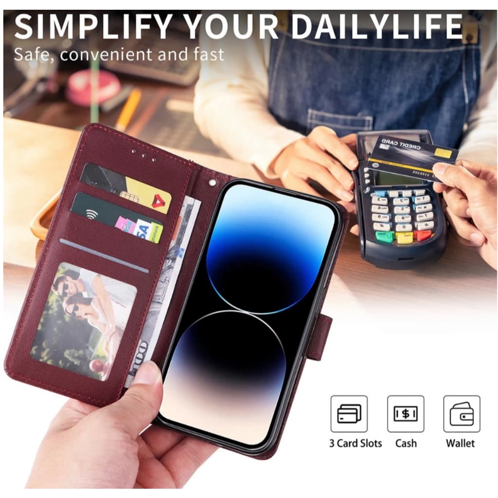 เคสฝาพับ ล็อค สําหรับ OPPO A6 A6X A5Pro A3X A3Pro A60 A38 A18 A58 A16 A16K A15 A15S A95 A54 A5X A74 A17 A57 A15 แม่เหล็ก รูปที่ 2