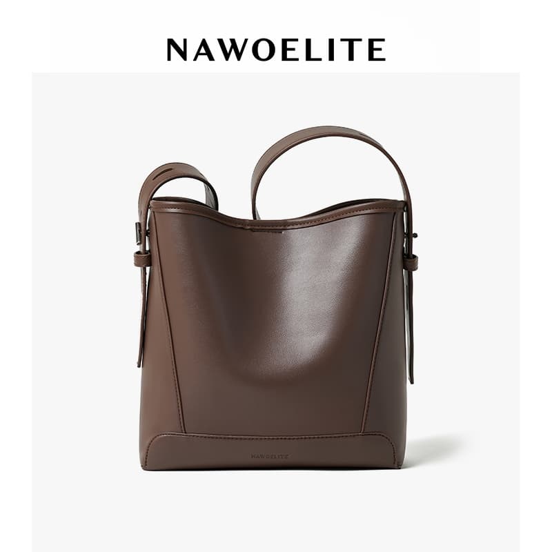 NAWOELITE กระเป๋าถังหนัง PUคลาสสิก กระเป๋า Crossbody Bag กระเป๋าแฟชั่นสุภาพสตรีกระเป๋าสะพายไหล่ Bucket Bag รูปที่ 8