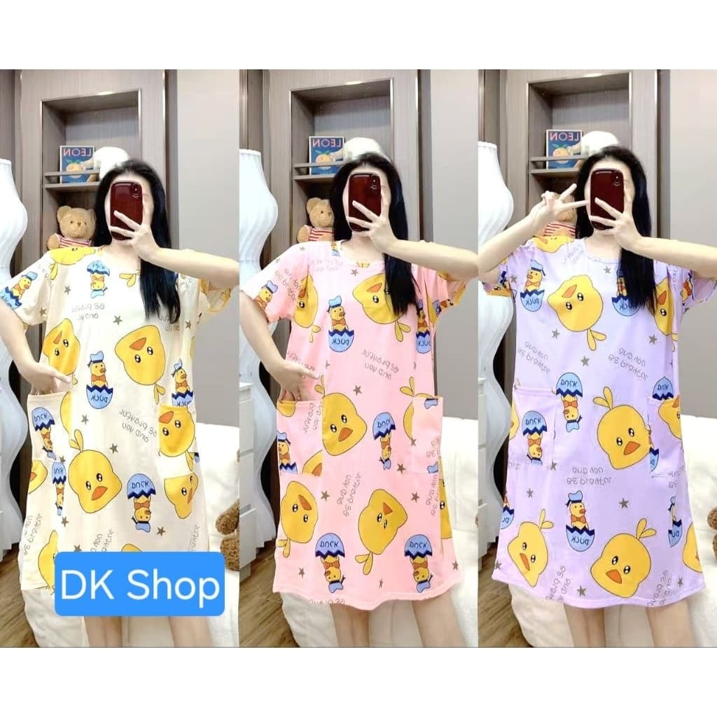 ชุดนอนกระโปรงไซต์ใหญ่ 6XL มีกระเป๋า รูปที่ 6