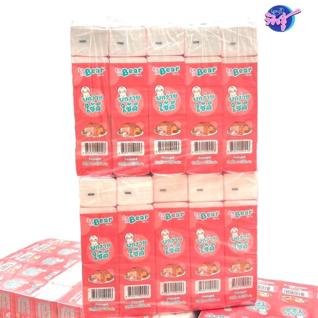LALA BEAR กระดาษทิชชู่เช็ดปากป๊อปอัพ ลาลาแบร์ พกพา ลัง 10แพค แพค 10ห่อ หนา 4ชั้น ห่อ 336แผ่น รูปที่ 7