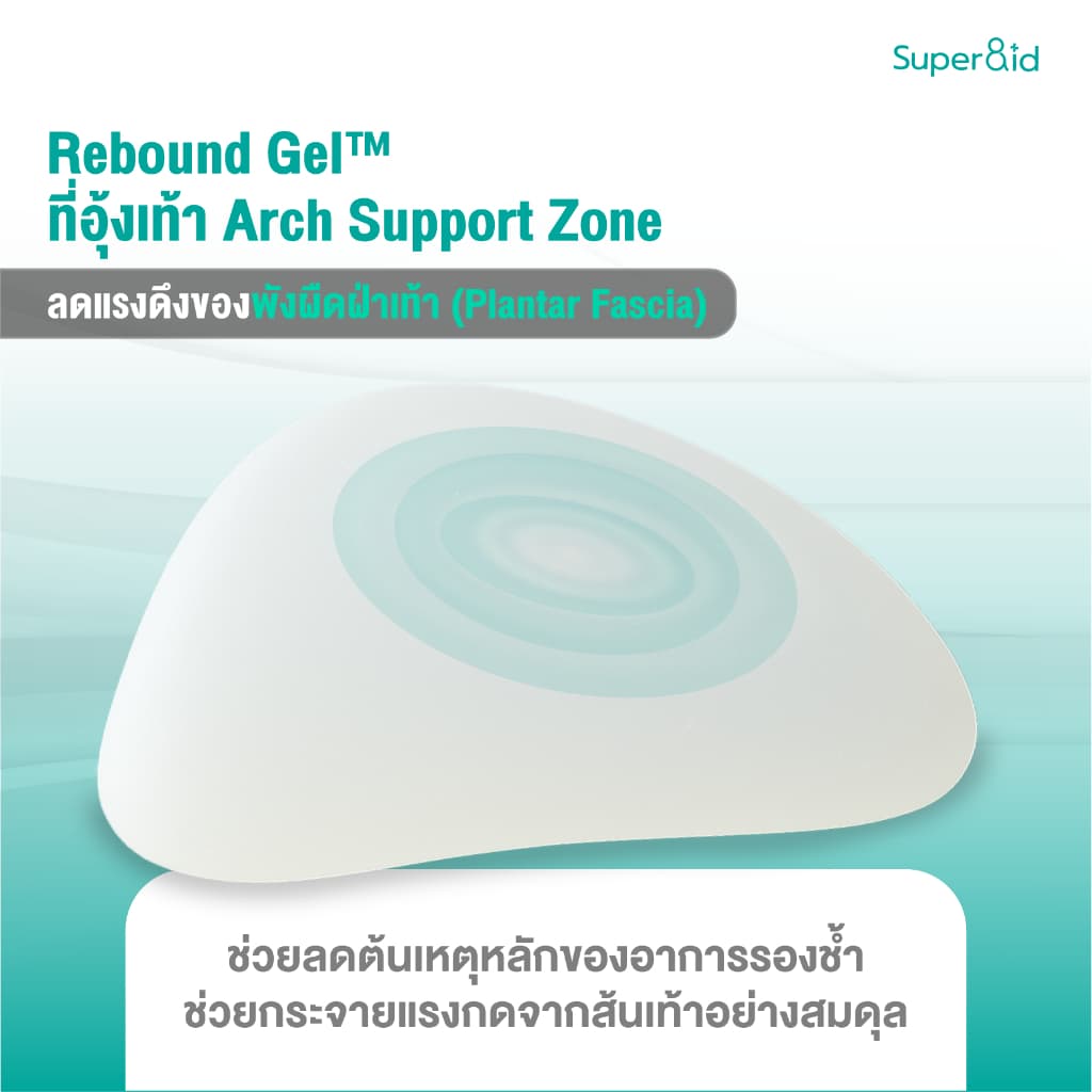 Super8id รุ่นใหม่ HeelPro Comfort+ ถุงเท้า รองช้ำ ยืน 10 ชั่วโมงไม่ปวด เสริม เจล 2 จุด รูปที่ 8