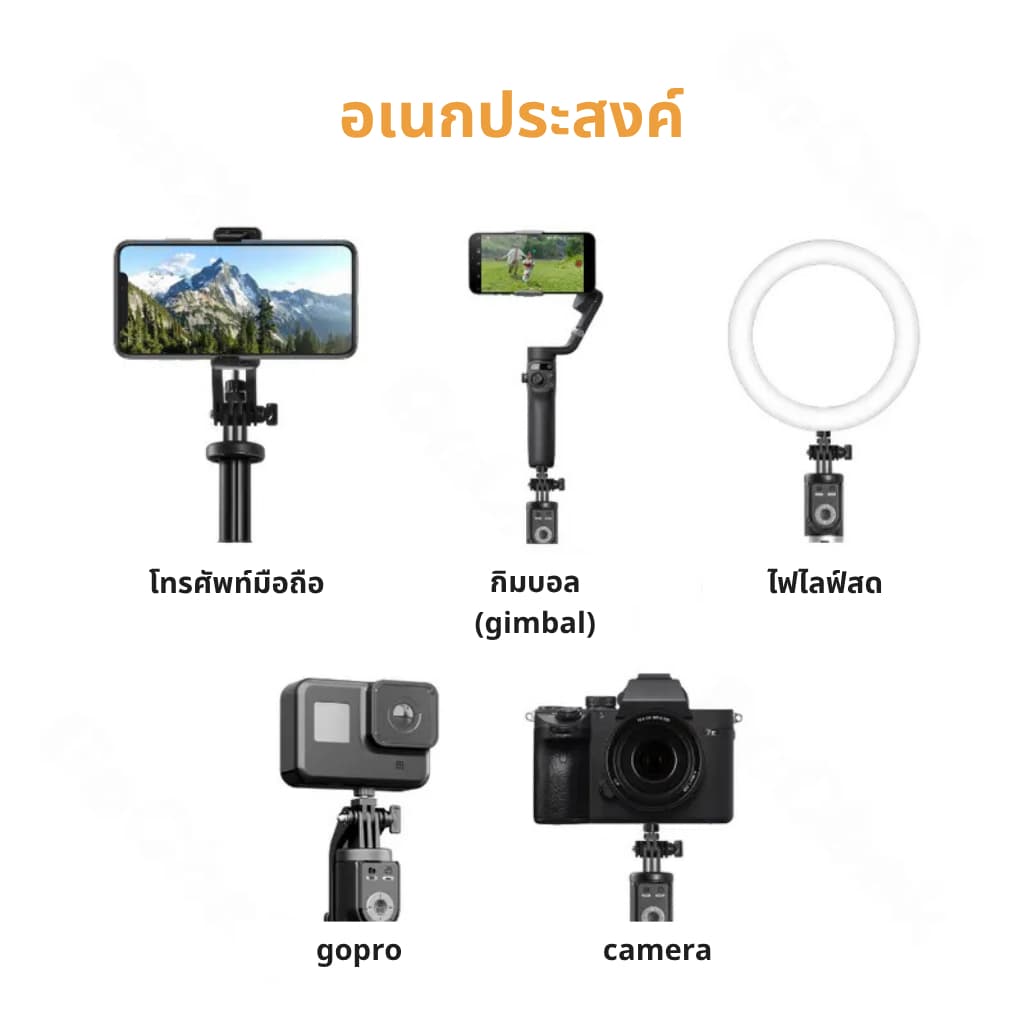 คอมโบไมค์ไร้สาย GoChek S24 + ไม้เซลฟี่ tripod/ขาตั้งกล้อง คอมโบอเนกประสงค์ เหมาะสำหรับไลฟ์สด ถ่ายวิดีโอ บันทึกเสียง รูปที่ 6