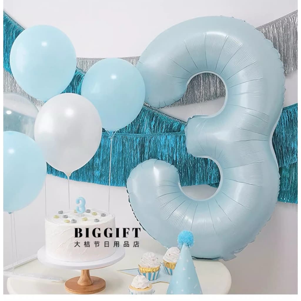 สีใหม่ ลูกโป่งฟอยล์ตัวเลข 40 นิ้ว สีเบบี้บลู BabyBlue ลูกโป่งฟอยล์ ตกแต่งปาร์ตี้วันเกิด รูปที่ 3