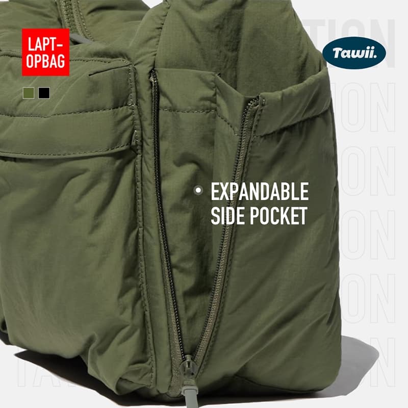 Tawii. กระเป๋าคอม กระเป๋า ขนาดใหญ่ กระเป๋าข้าง สะพายข้างไนล่อน Unisex Bag กันน้ำ กระเป๋าเท่ๆ รูปที่ 6