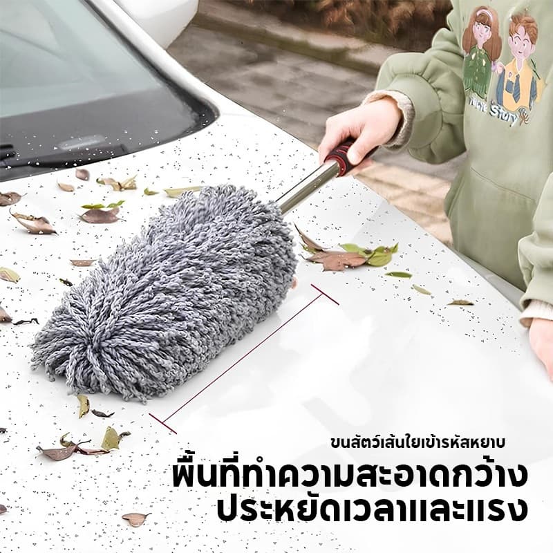 ไม้ปัดฝุ่น ไม้ปัดฝุ่นนาโนไมโครไฟเบอร์ ด้ามยืดได้ ไมโครไฟเบอร์ ไม้ปัดฝุ่นในรถยนต์ การทำความสะอาดฝุ่นเอนกประสงค์ รูปที่ 4