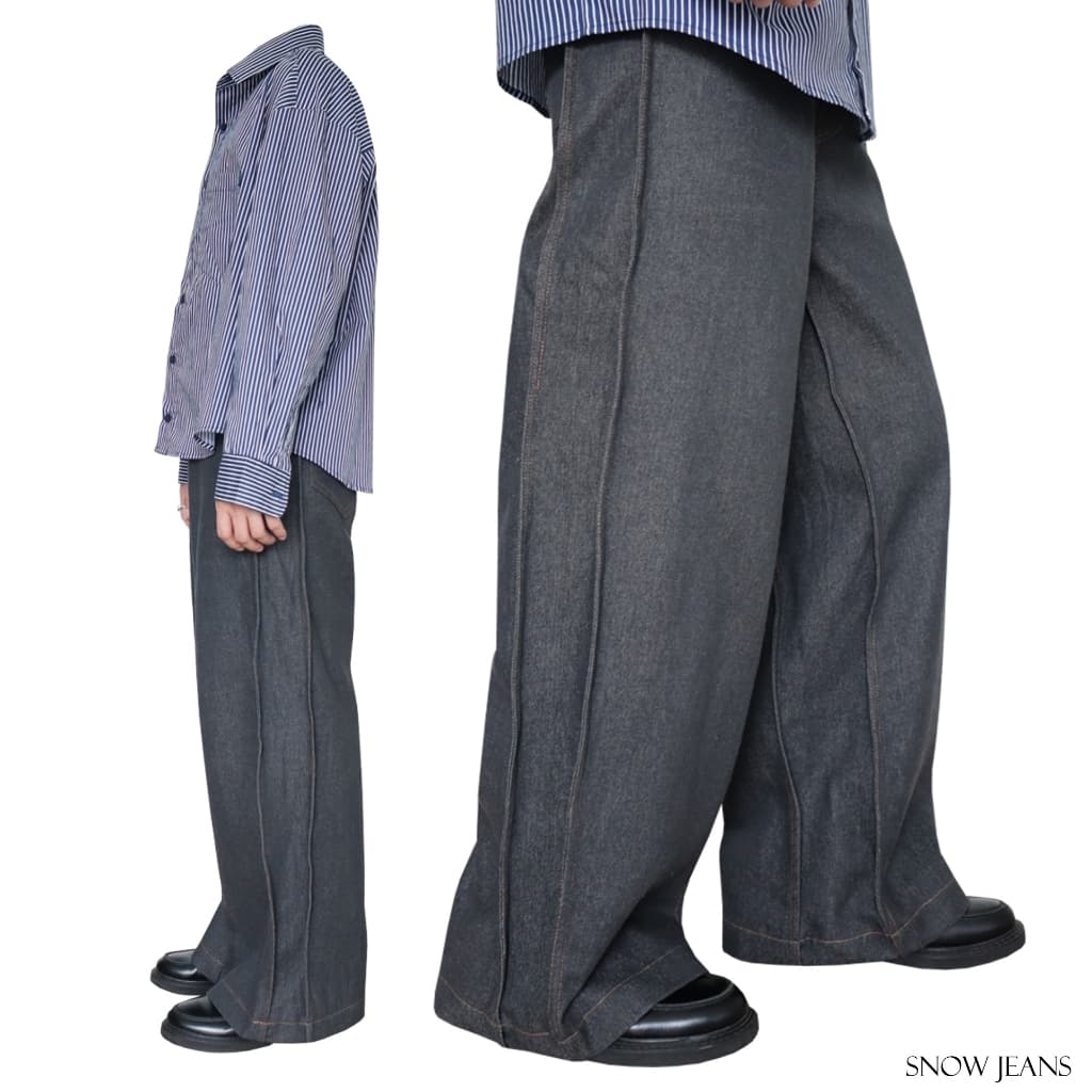 JAMANBKK / SNOW JEANS / กางเกงยีนส์ขากระบอกกว้าง รูปที่ 1