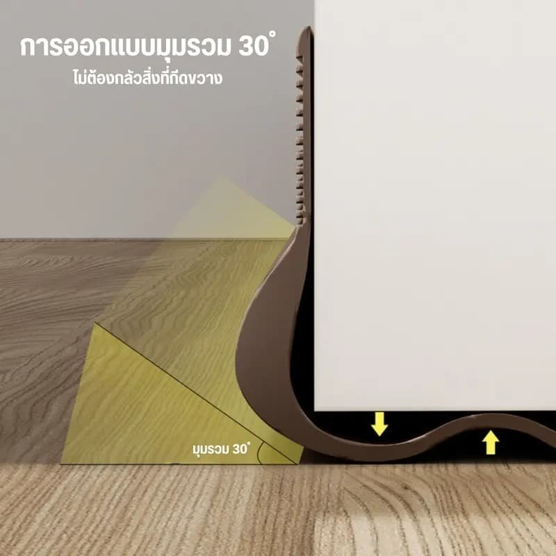 ที่ปิดช่องบานประตู คิ้วกั้นประตู ที่กั้นประตูกันฝุ่น กันแมลง ขอบประตูกันแอรออก กาวในตัว กันน้ำ รูปที่ 3
