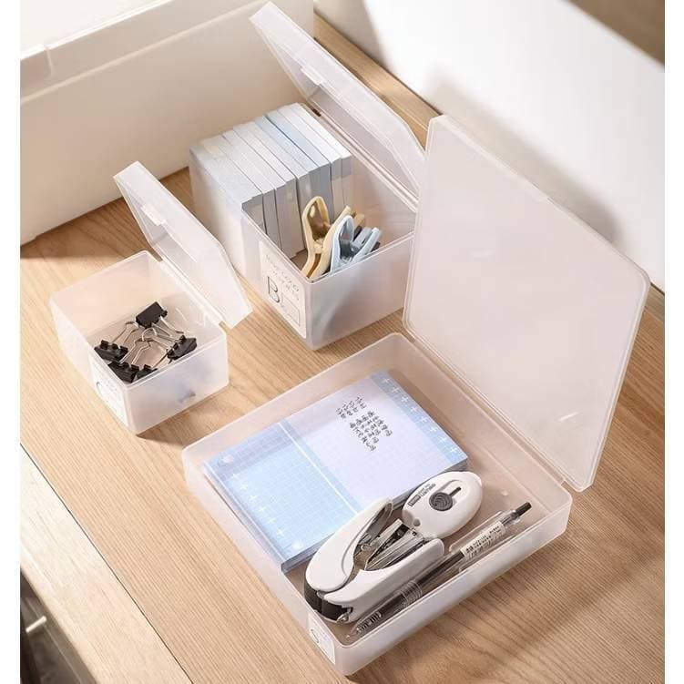 INS - กล่องพลาสติกใส/ขุ่น มีฝาปิด หลายขนาด | สำหรับใส่ของ อุปกรณ์ รูปที่ 1