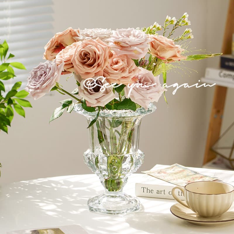 OurHome แจกันแก้วสไตล์โรมันยุโรป European Roman-style glass vase ของแต่งบ้าน พร็อพถ่ายรูป ร้านกาแฟ ร้านอาหาร รูปที่ 4