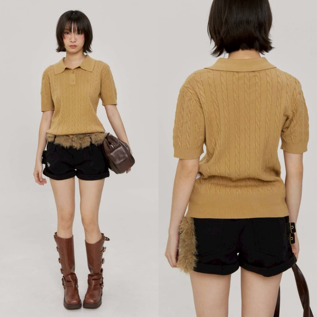 Bemingshorts031 -Mink fur กางเกงขาสั้นสุดชิคที่มาพร้อมกับเข็มขัดขนมิ้งเพิ่มความน่ารัก รูปที่ 3