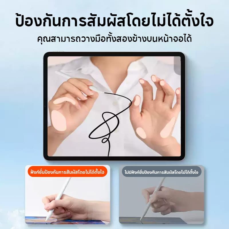 ปากกาสไตลัส วางมือบนจอ+แรเงาได้ ปากกาทัชสกรีน Stylus Pen สำหรับ Gen10,9,8,7,6 Air5 Air4 Air3 Mini7,6,5 รูปที่ 3