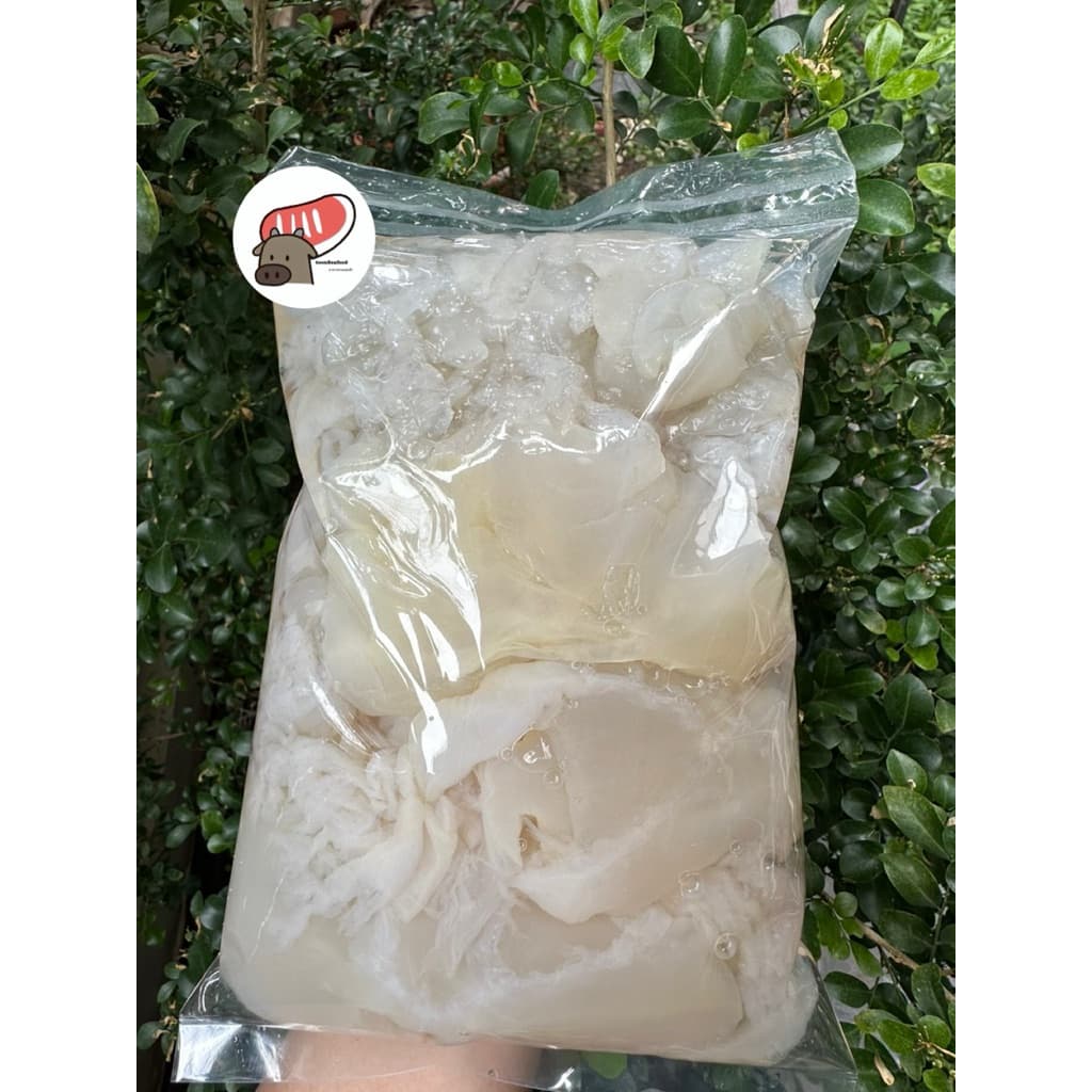 แมงกะพรุนจืดขาล้วน ขายส่ง5กิโลขึ้นไปโลละ99บาท เนื้อ1000กรัม/ถุง รูปที่ 2