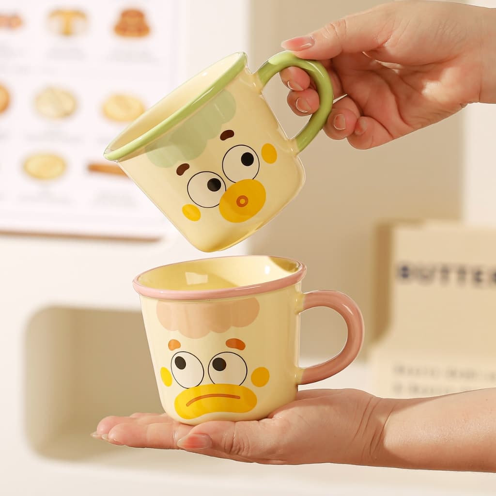 เซตแก้วกาแฟ มีกล่องของขวัญให้ ลายตัวตลก+ช้อน ไม่มีฝา น่ารัก รูปที่ 7