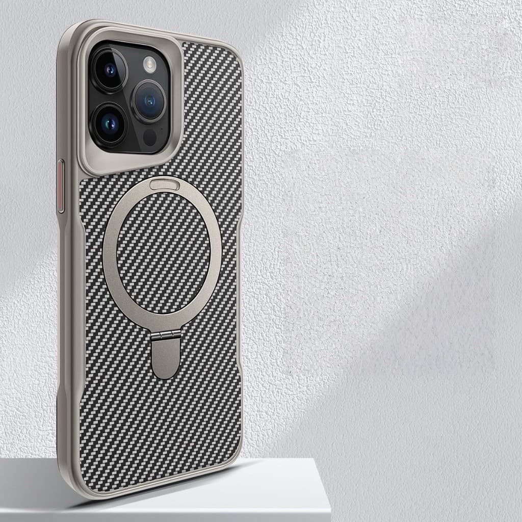 KS Carbon Slim ตั้งได้ Magnetic Case For iPhone 17 ProMax 16 Pro 15 Plus 14 13 12 เคสไอโฟนกันกระแทก รูปที่ 3