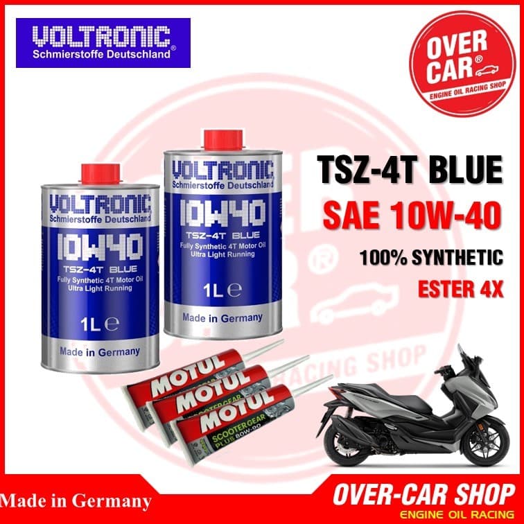 เซตน้ำมันเครื่อง VOLTRONIC 10W40 TSZ-4T ขนาด 1L. Fully Synthetic Ester สังเคราะห์แท้ สำหรับ Forza รูปที่ 4