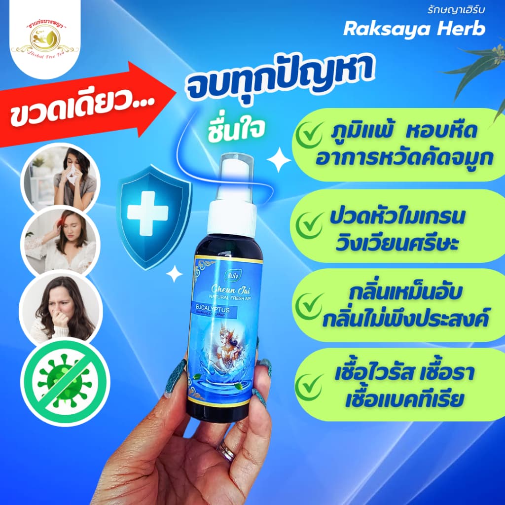 สเปรย์หอมปรับอากาศ คลายหวัด คัดจมูก ลดภูมิแพ้ แก้ไมเกรน หลับสบาย ดับกลิ่นเหม็นกลิ่นอับ ในรถ ในบ้าน รูปที่ 1