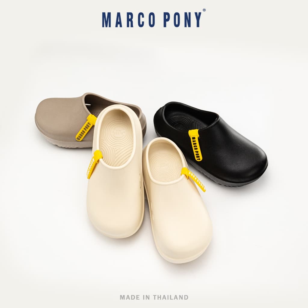 Marco Pony รองเท้าแตะผู้หญิง รองเท้าหัวโต EVA แฟชั่นฤดูร้อน เบาสบาย กันลื่นและทนทาน ไม่มีกลิ่น สไตล์ครีม MH9027 รูปที่ 9