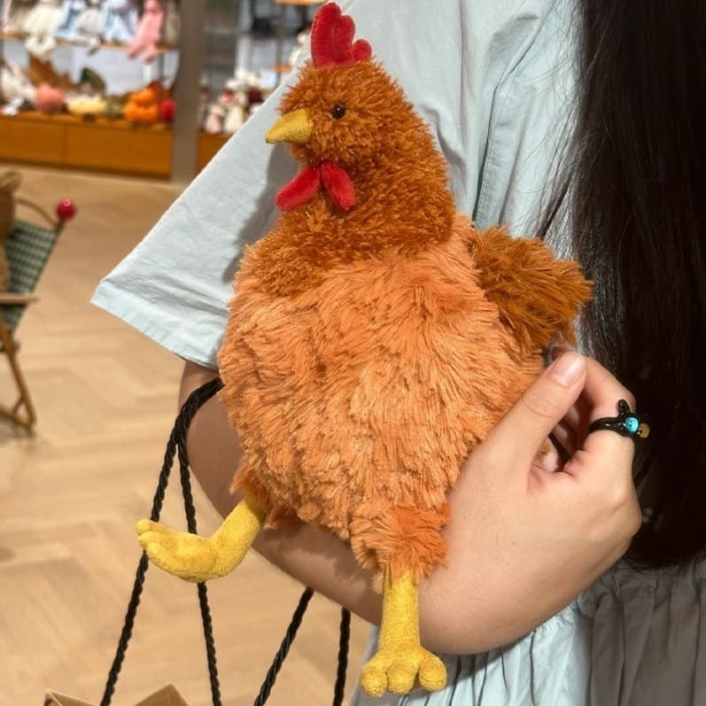 ตุ๊กตาไก่จำลอง ตุ๊กตาไก่ตลก หมอนของเล่นสำหรับเด็ก ของขวัญวันเกิดที่สร้างสรรค์ รูปที่ 3