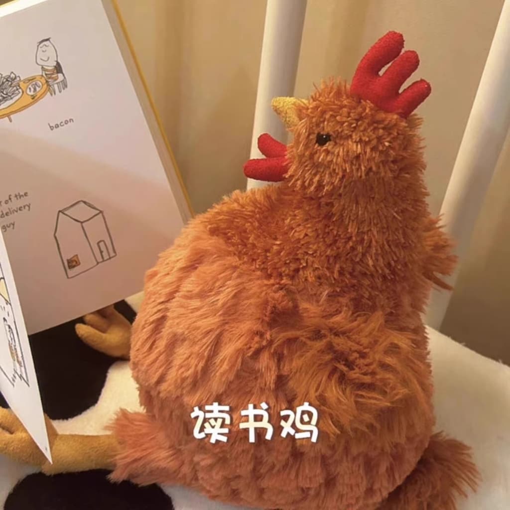 ตุ๊กตาไก่จำลอง ตุ๊กตาไก่ตลก หมอนของเล่นสำหรับเด็ก ของขวัญวันเกิดที่สร้างสรรค์ รูปที่ 5