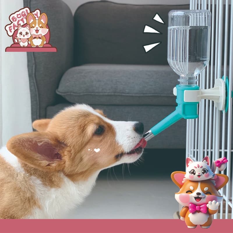 Boqi factory Pet Water Feeder ที่ให้น้ำแบบแขวนกรง เพียงหมุนขวดน้ำเข้าเกลียว สำหรับสุนัขและแมว GJ-02 รูปที่ 1