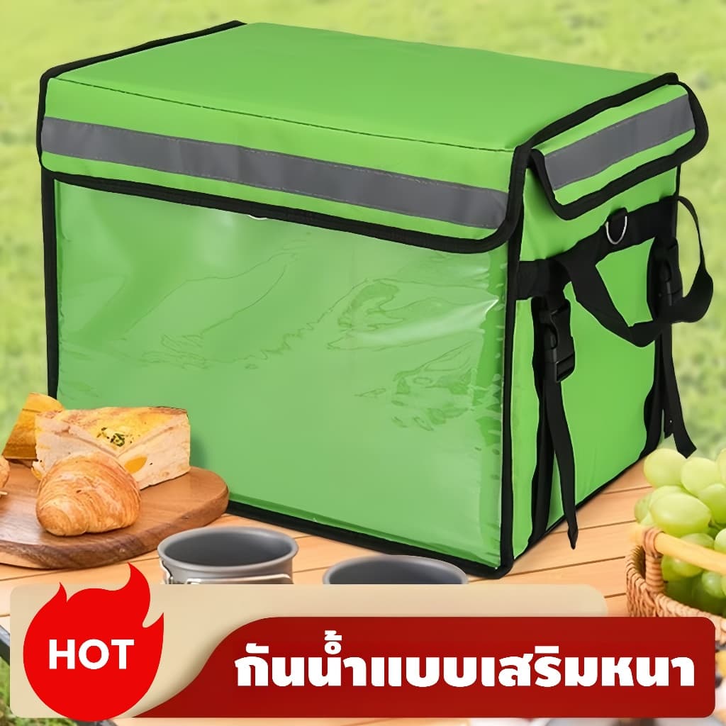 กล่องส่งอาหาร 22/32/45/62/80L สีดำ/สีเขียว กระเป๋าส่งอาหาร กระเป๋าเก็บความร้อน ถุงส่งอาหารรถจักรยานยนต์ กระเป๋าความสดใหม รูปที่ 9