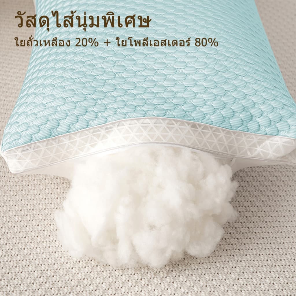 J-MU หมอน หมอนไมโครไฟเบอร์ หมอนหนุน หนานุ่ม รองรับศรีษะ หมอนนอน ขนาด 18x28x8นิ้ว รูปที่ 3