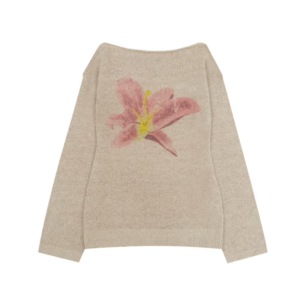 Lily Flower & Swan Knitted Sweater เสื้อไหมพรม รูปที่ 4