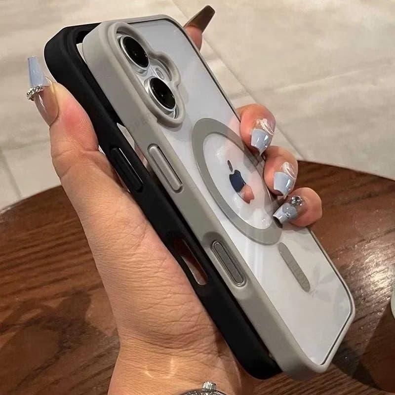 Magnetic เคส For Samsung A07 A17 A37 A57 A55 5G A56 A06 A36 A26 A16 A15 A54 A25 A35 S25 S26 Ultra S24 FE เคสใสกันกระแทก รูปที่ 9