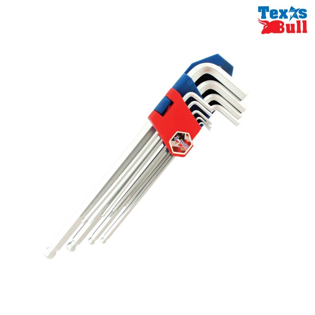 TEXUS BULL กุญแจหกเหลี่ยม 9ตัว/ชุด บอลยาวพิเศษ รุ่น TX-HK9BL-IN รูปที่ 2