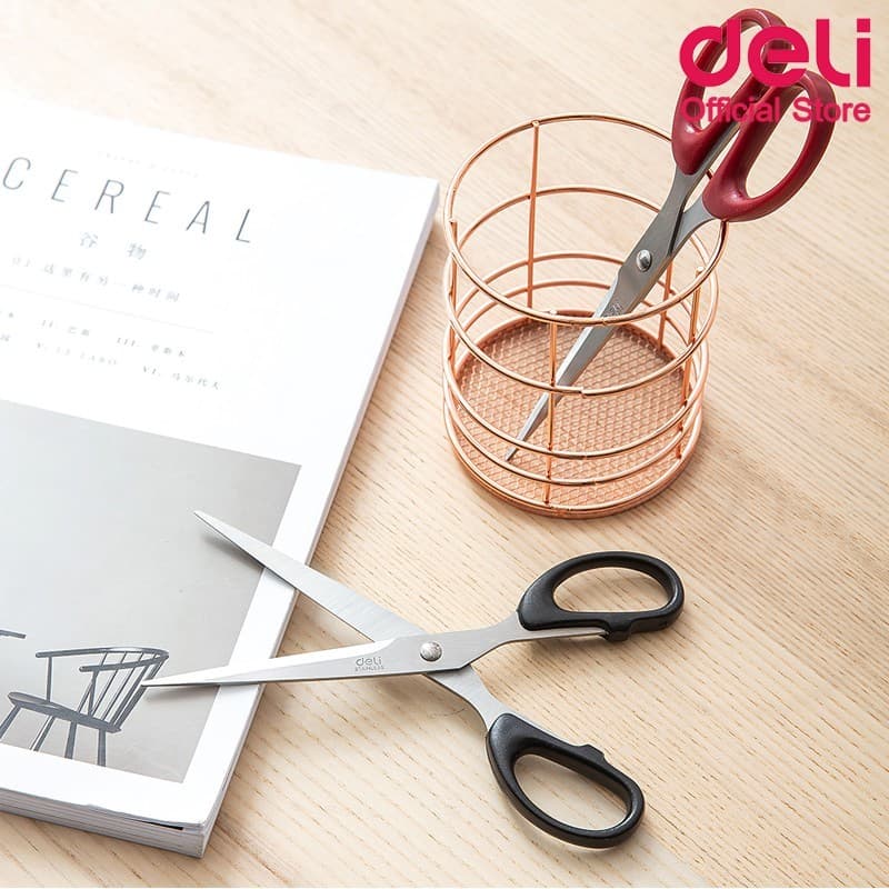 กรรไกรสแตนเลส Deli รุ่น 6009/6010 เคลือบดำ กันสนิม ตัดคม Scissor รูปที่ 7