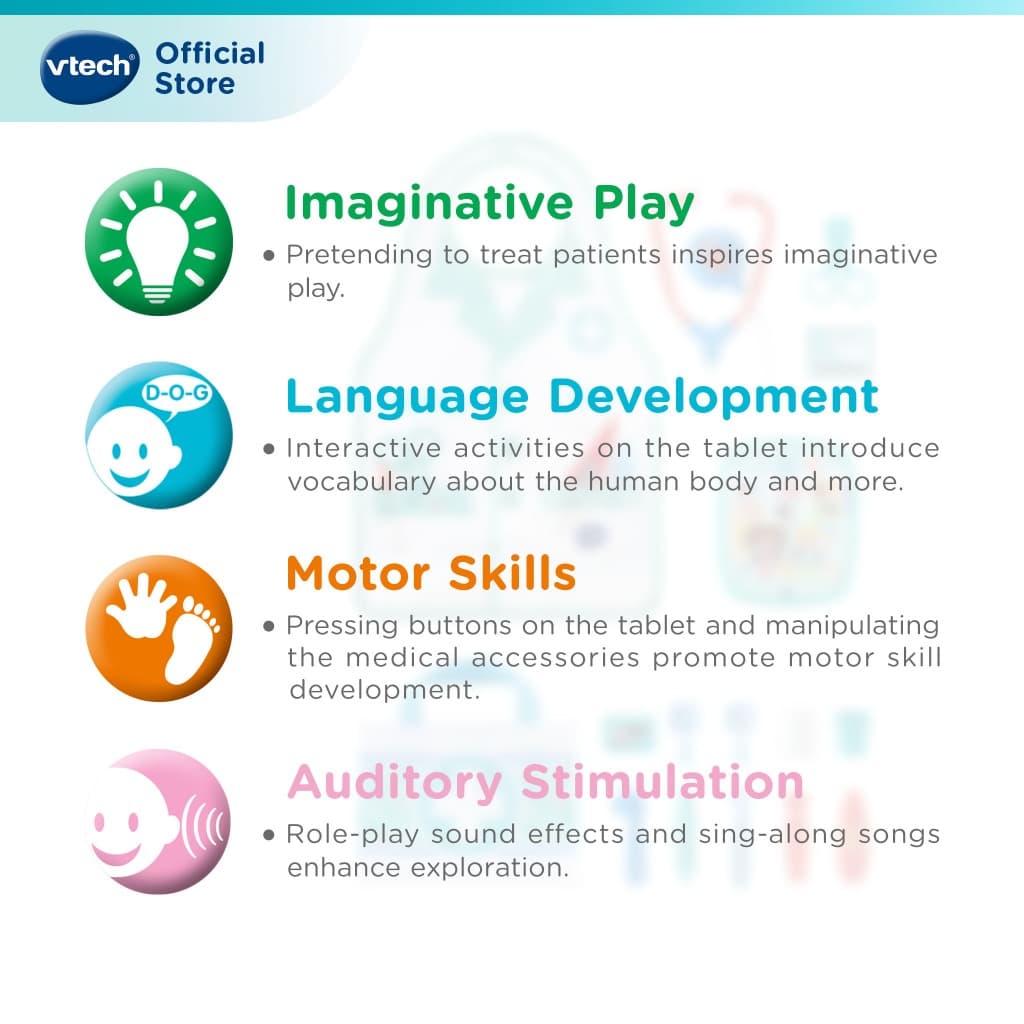 VTECH SMART CHART MEDICAL KIT, ของเล่นชุดหมอ ชุดอุปกรณ์ทางการแพทย์ 80-552100 รูปที่ 4