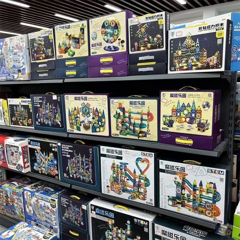STEAM magnetic tiles ของแท้ ฝึกสมอง ต่อแม่เหล็ก block แม่เหล็ก magnet ของเล่น diy puzzle เกมแม่เหล็ก รูปที่ 3