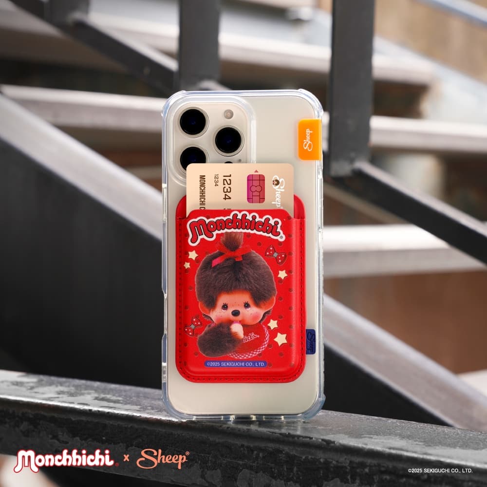 Monchhichi Collection ที่ใส่บัตรแม่เหล็กแปะด้านหลังโทรศัพท์ ลายมอนชิชิ ใช้กับเคสโทรศัพท์มีMagnet รูปที่ 3