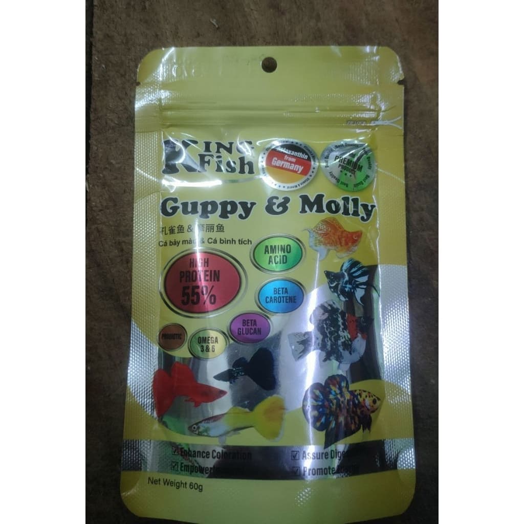 Kingfish..Guppy&Molly..60.กรัม..อาหารปลาบอลลูนและปลาสวยงามอื่นๆสายพันธ์เล็กๆๆ รูปที่ 3