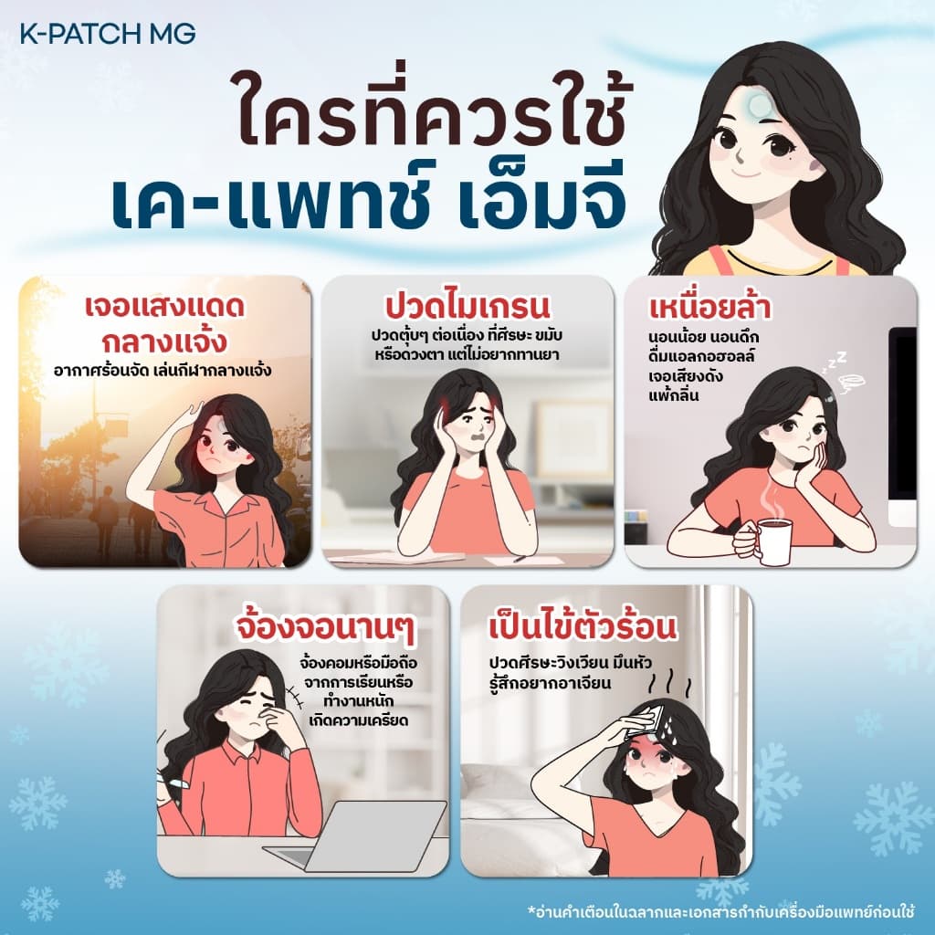 K-PATCH MG Cooling patch เค-แพทช์ แผ่นแปะไมเกรน ลดไข้ คลายร้อน แผ่นแปะ แก้ปวด ลดไมเกรน รูปที่ 4