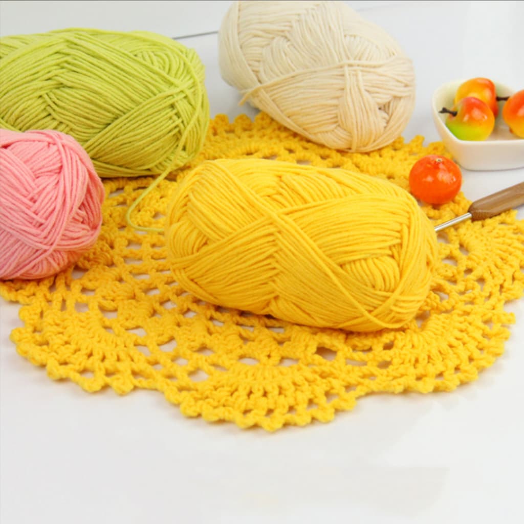 ไหมพรมคอตตอนนม 4ply น้ำหนัก50กรัม milk cotton yarn ไม่ระคายผิว จากไทย รูปที่ 3