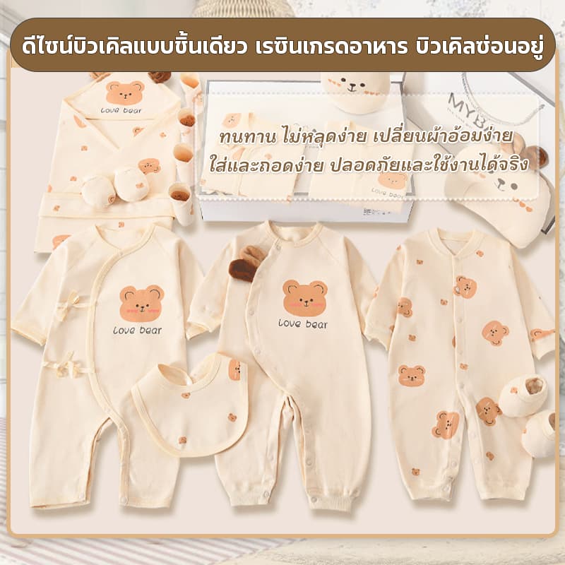 ชุดของขวัญสำหรับ เด็กแรกเกิด ชุดเซทเสื้อผ้าสำหรับเด็กอ่อน มีไห้เลือกหลายแบบ เนื้อผ้าฝ่าย 100 เปอเซ็น รูปที่ 4